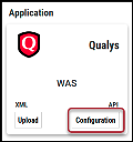 Qualys WAS Connector - Qualys WAS Configuration Button Location
